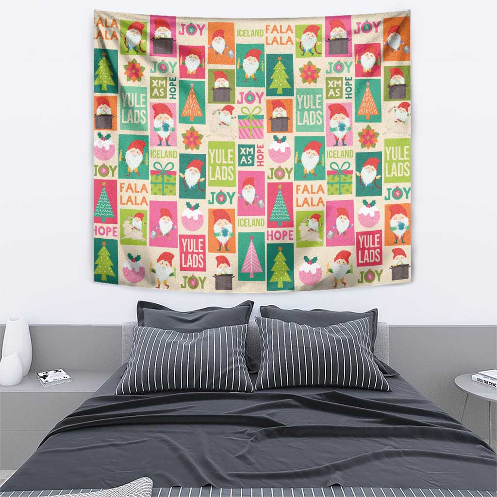 Cute Yule Lads Christmas Tapestry Icelandic Jolasveinar Hippie Style - Wonder Print Shop