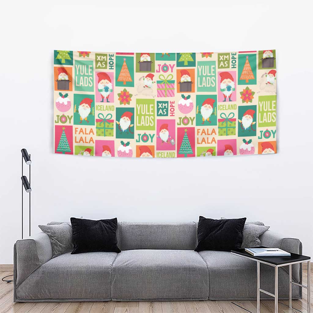 Cute Yule Lads Christmas Tapestry Icelandic Jolasveinar Hippie Style - Wonder Print Shop