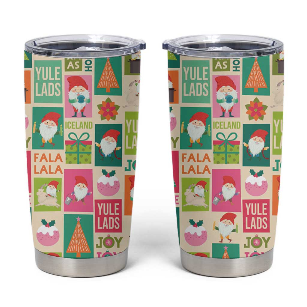 Cute Yule Lads Christmas Tumbler Cup Icelandic Jolasveinar Hippie Style - Wonder Print Shop