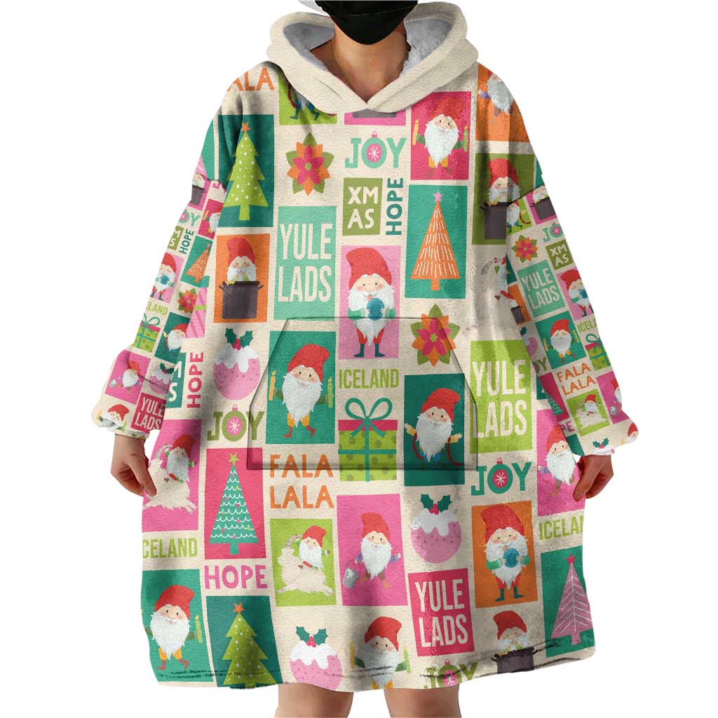 Cute Yule Lads Christmas Wearable Blanket Hoodie Icelandic Jolasveinar Hippie Style - Wonder Print Shop
