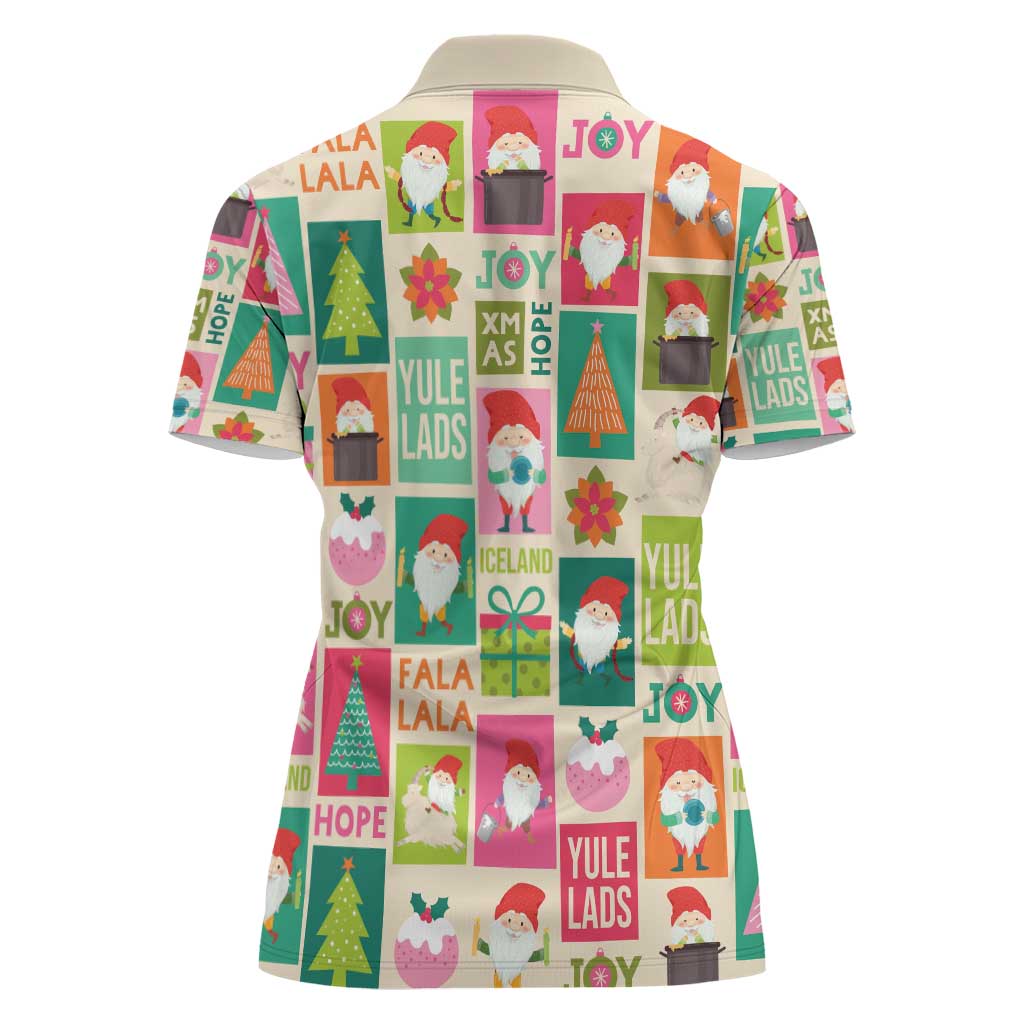 Cute Yule Lads Christmas Women Polo Shirt Icelandic Jolasveinar Hippie Style - Wonder Print Shop