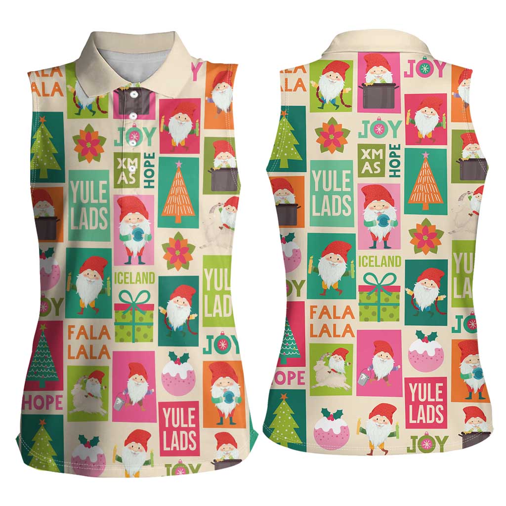 Cute Yule Lads Christmas Women Sleeveless Polo Shirt Icelandic Jolasveinar Hippie Style - Wonder Print Shop