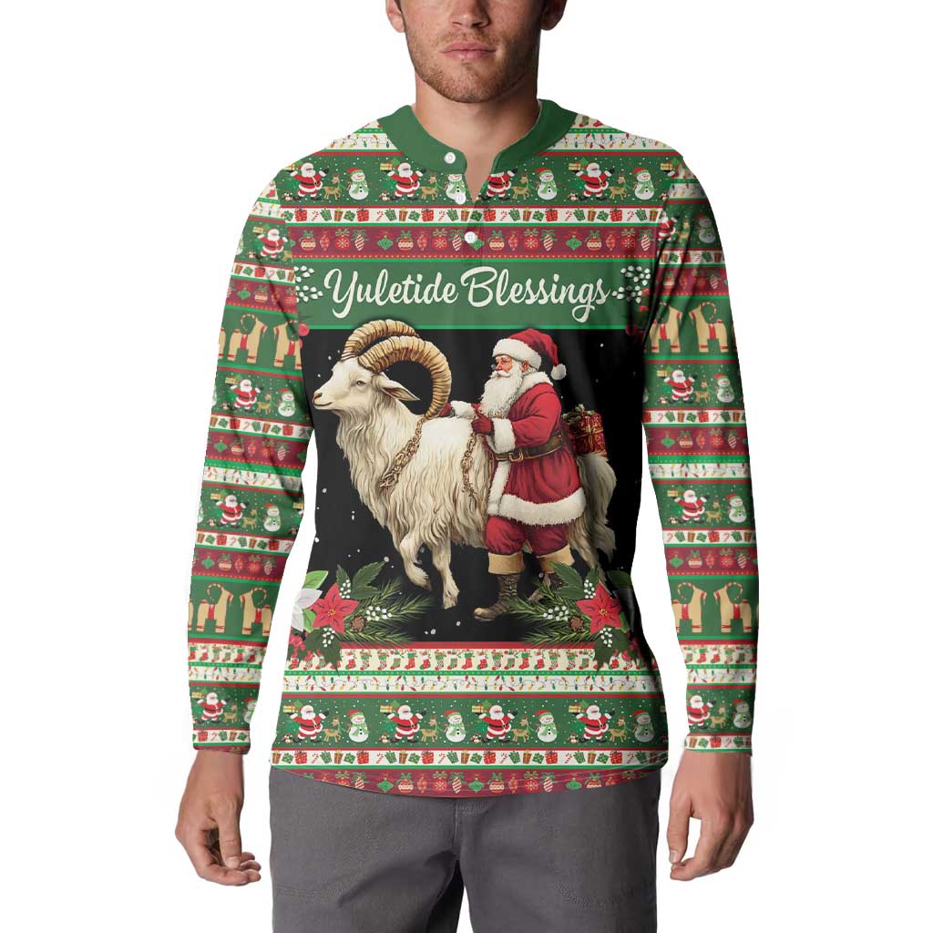 Yule Goat Personalized Button Sweatshirt Scandanavian Mythology LT9 - Wonder Print Shop