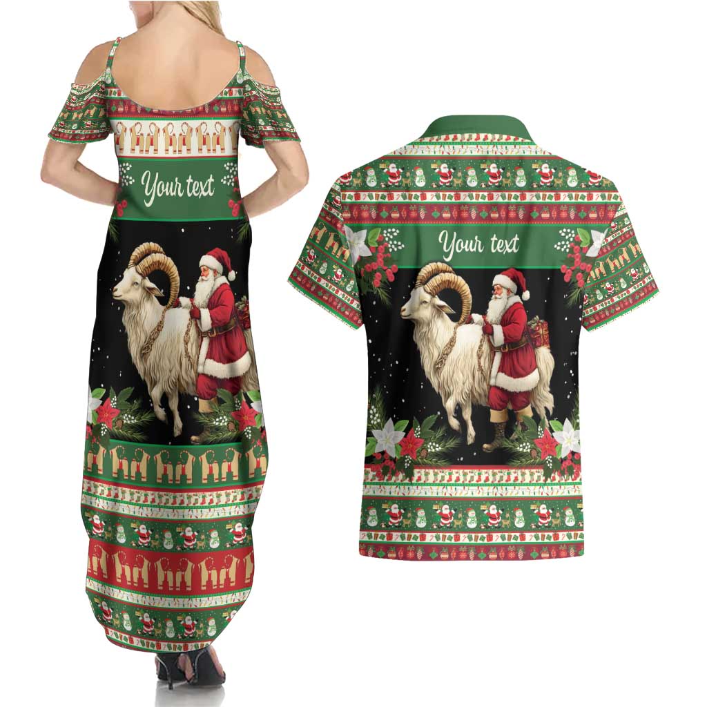 Yule Goat Personalized Couples Matching Summer Maxi Dress and Hawaiian Shirt Scandanavian Mythology LT9 - Wonder Print Shop