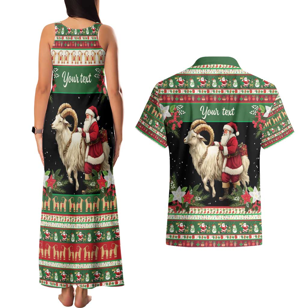 Yule Goat Personalized Couples Matching Tank Maxi Dress and Hawaiian Shirt Scandanavian Mythology LT9 - Wonder Print Shop