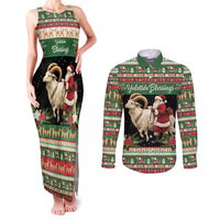 Yule Goat Personalized Couples Matching Tank Maxi Dress and Long Sleeve Button Shirt Scandanavian Mythology LT9 - Wonder Print Shop