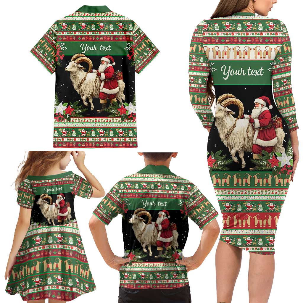 Yule Goat Personalized Family Matching Long Sleeve Bodycon Dress and Hawaiian Shirt Scandanavian Mythology LT9 - Wonder Print Shop