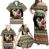 Yule Goat Personalized Family Matching Off Shoulder Maxi Dress and Hawaiian Shirt Scandanavian Mythology LT9 - Wonder Print Shop