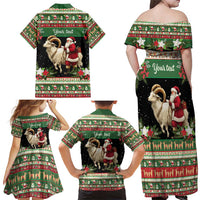 Yule Goat Personalized Family Matching Off Shoulder Maxi Dress and Hawaiian Shirt Scandanavian Mythology LT9 - Wonder Print Shop