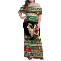 Yule Goat Personalized Family Matching Off Shoulder Maxi Dress and Hawaiian Shirt Scandanavian Mythology LT9 - Wonder Print Shop