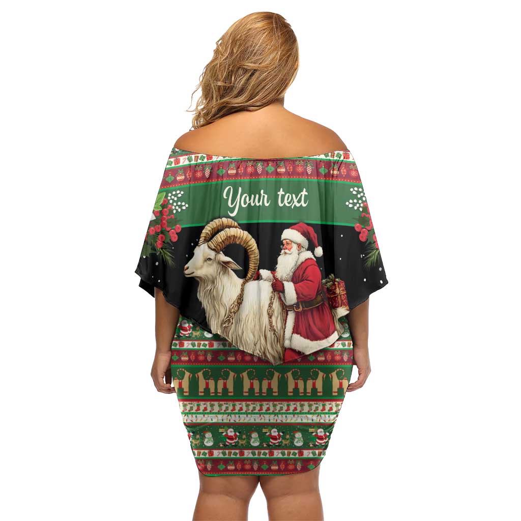 Yule Goat Personalized Family Matching Off Shoulder Short Dress and Hawaiian Shirt Scandanavian Mythology LT9 - Wonder Print Shop