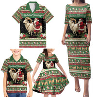 Yule Goat Personalized Family Matching Puletasi and Hawaiian Shirt Scandanavian Mythology - Wonder Print Shop
