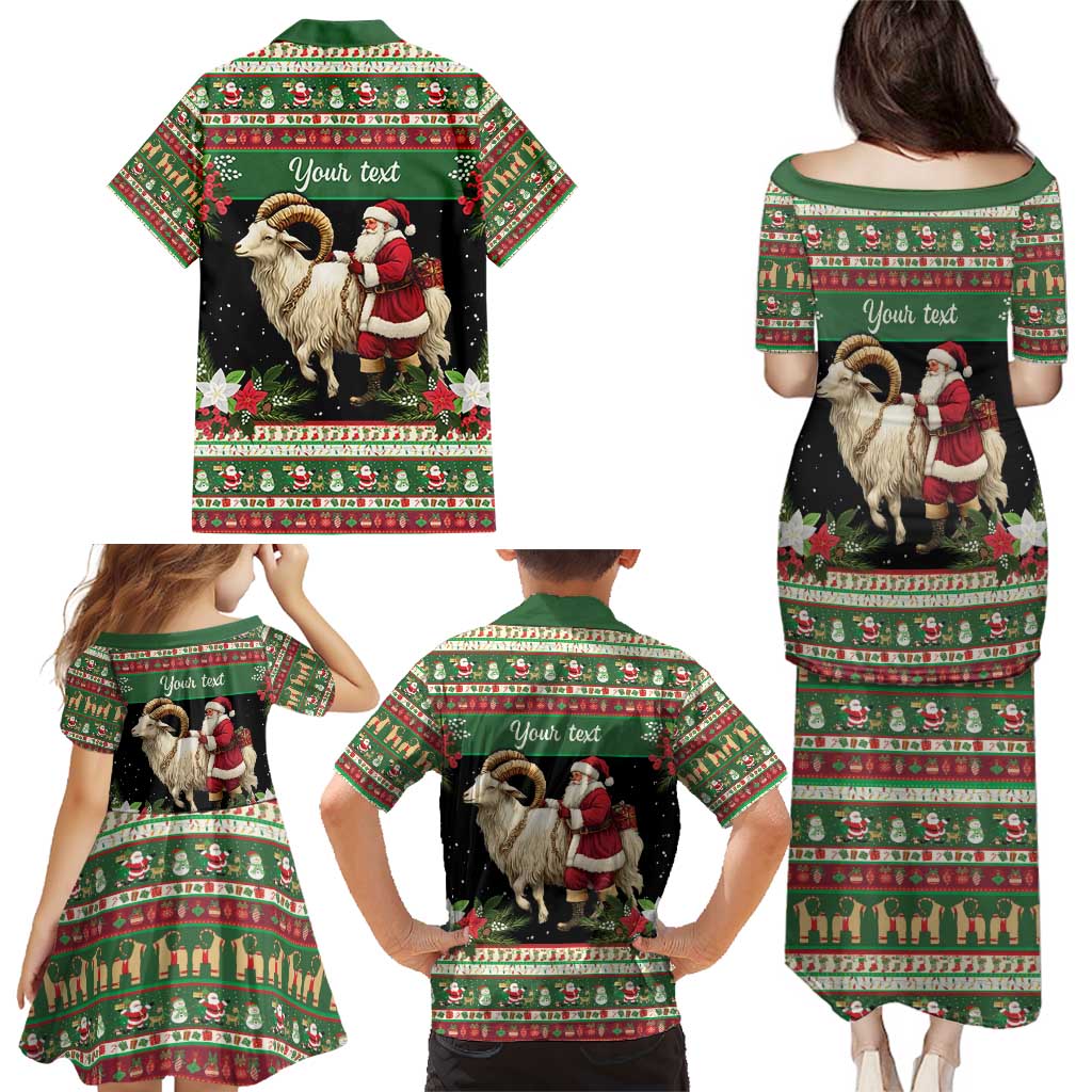 Yule Goat Personalized Family Matching Puletasi and Hawaiian Shirt Scandanavian Mythology - Wonder Print Shop