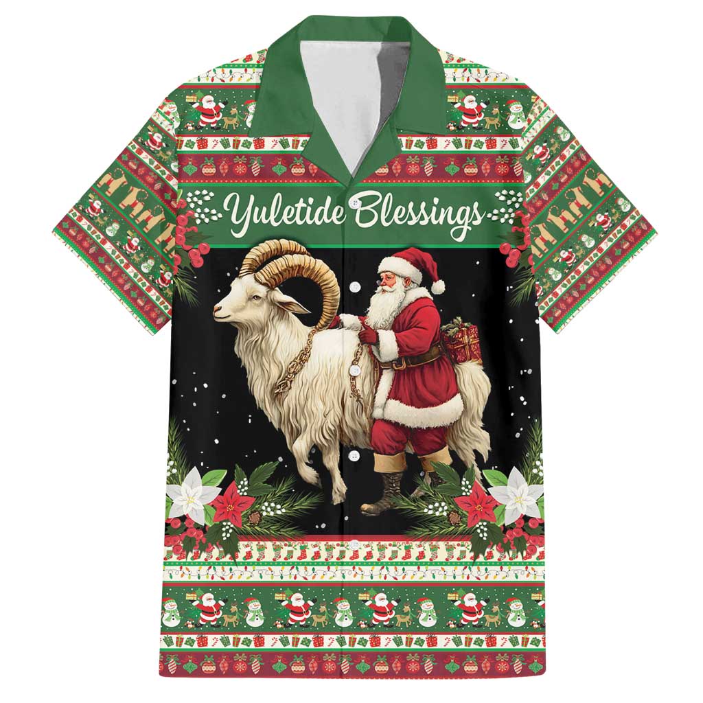 Yule Goat Personalized Family Matching Puletasi and Hawaiian Shirt Scandanavian Mythology - Wonder Print Shop