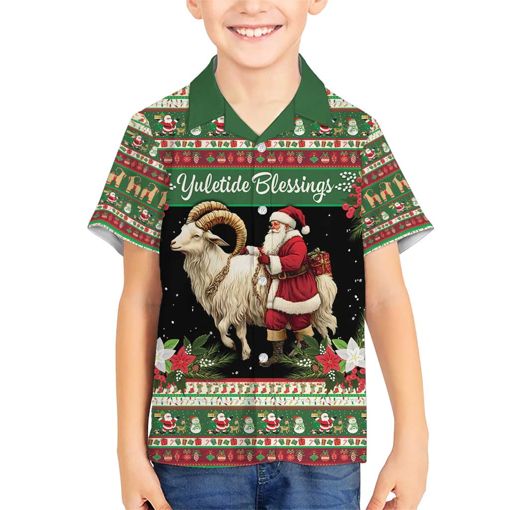 Yule Goat Personalized Family Matching Short Sleeve Bodycon Dress and Hawaiian Shirt Scandanavian Mythology - Wonder Print Shop