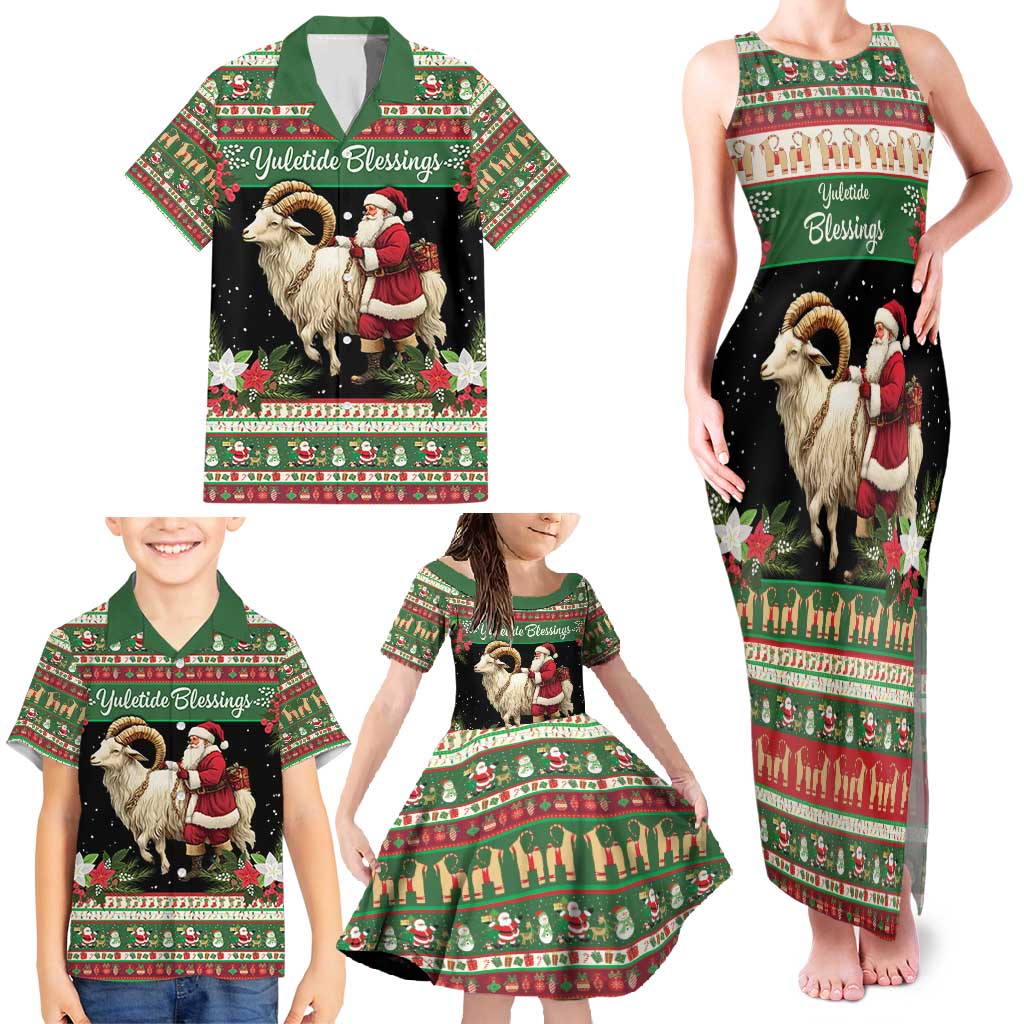 Yule Goat Personalized Family Matching Tank Maxi Dress and Hawaiian Shirt Scandanavian Mythology - Wonder Print Shop
