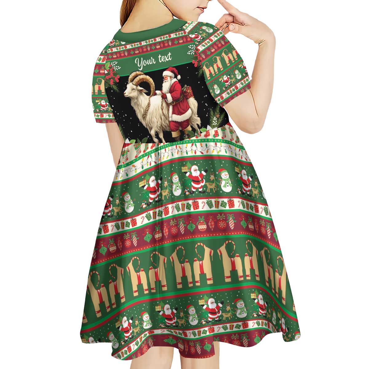 Yule Goat Personalized Kid Short Sleeve Dress Scandanavian Mythology - Wonder Print Shop