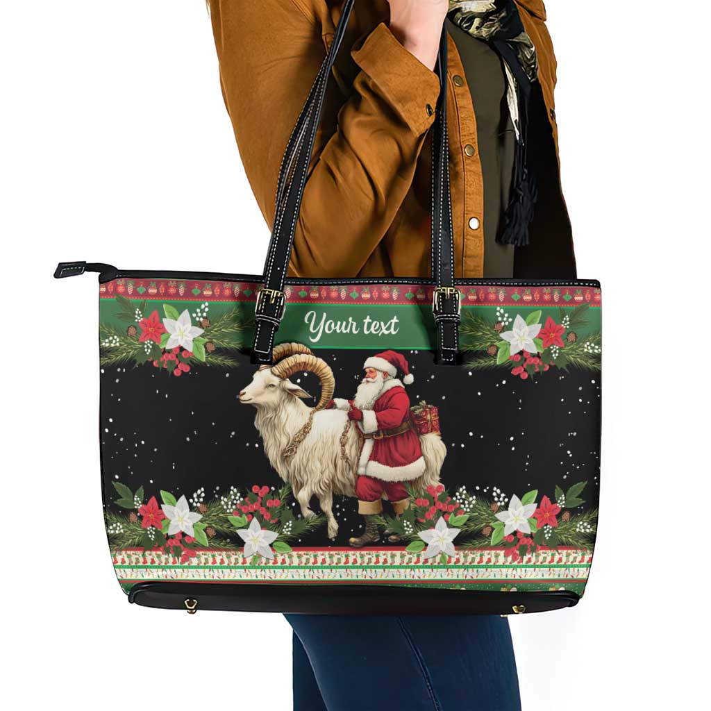 Yule Goat Personalized Leather Tote Bag Scandanavian Mythology - Wonder Print Shop
