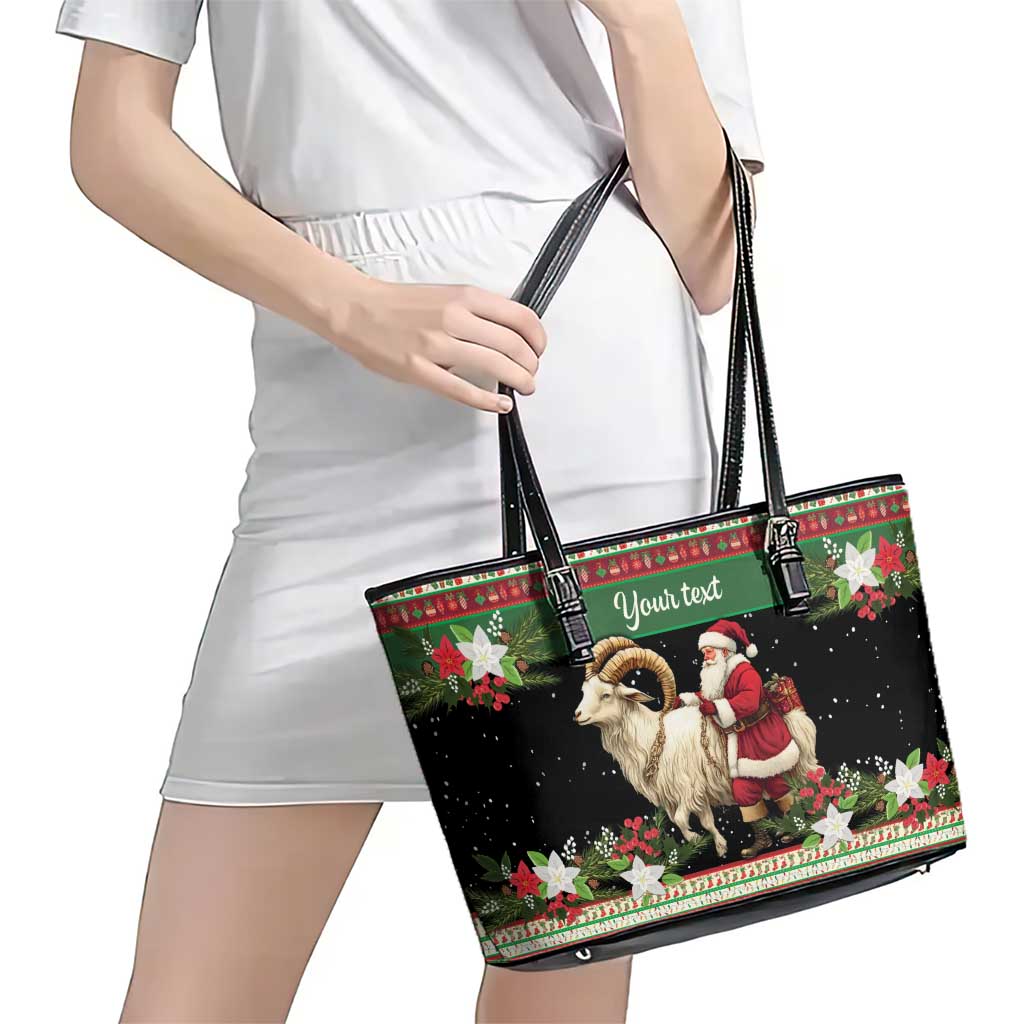Yule Goat Personalized Leather Tote Bag Scandanavian Mythology - Wonder Print Shop