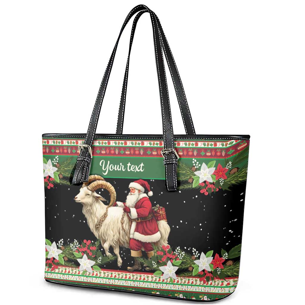Yule Goat Personalized Leather Tote Bag Scandanavian Mythology - Wonder Print Shop