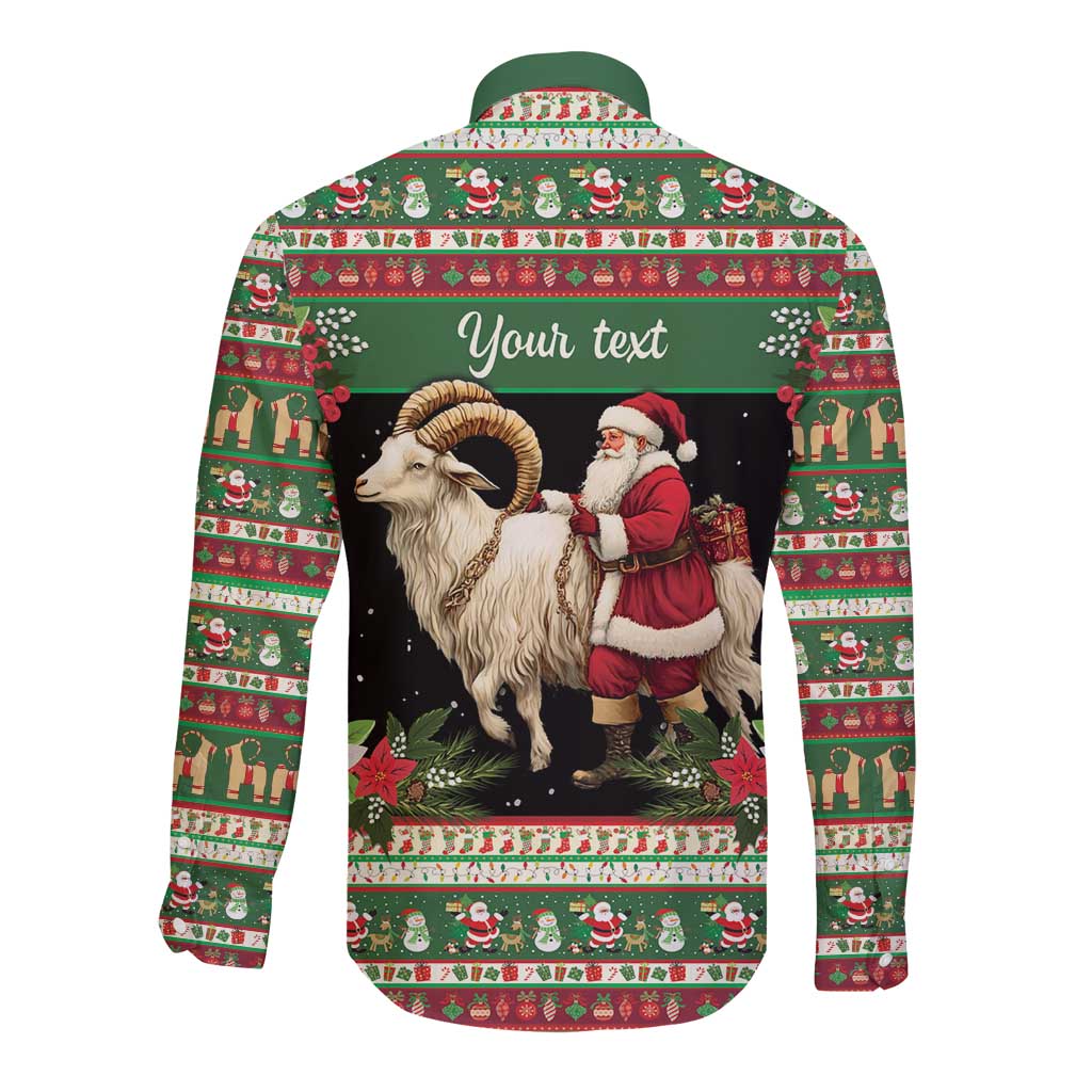 Yule Goat Personalized Long Sleeve Button Shirt Scandanavian Mythology - Wonder Print Shop