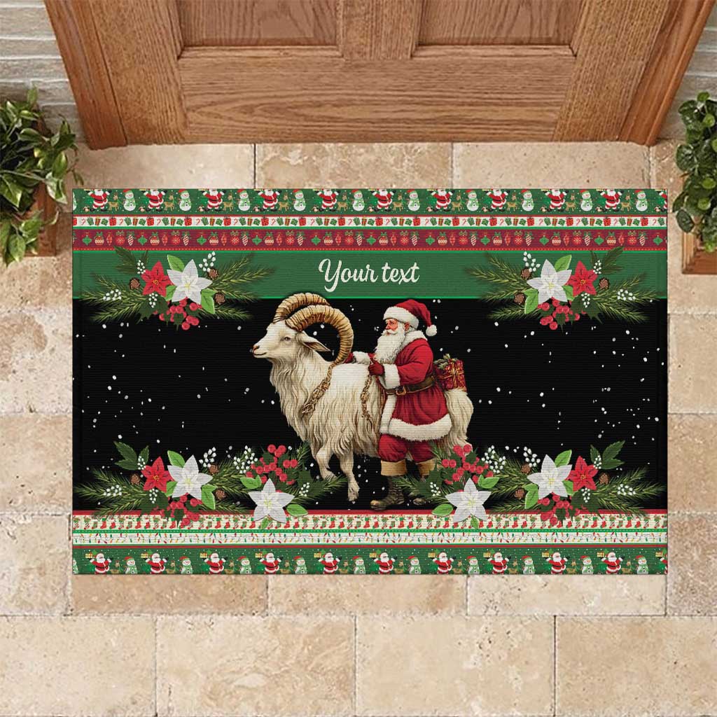 Yule Goat Personalized Rubber Doormat Scandanavian Mythology - Wonder Print Shop