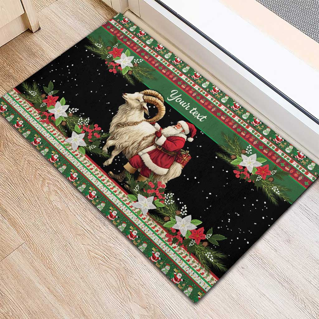 Yule Goat Personalized Rubber Doormat Scandanavian Mythology - Wonder Print Shop
