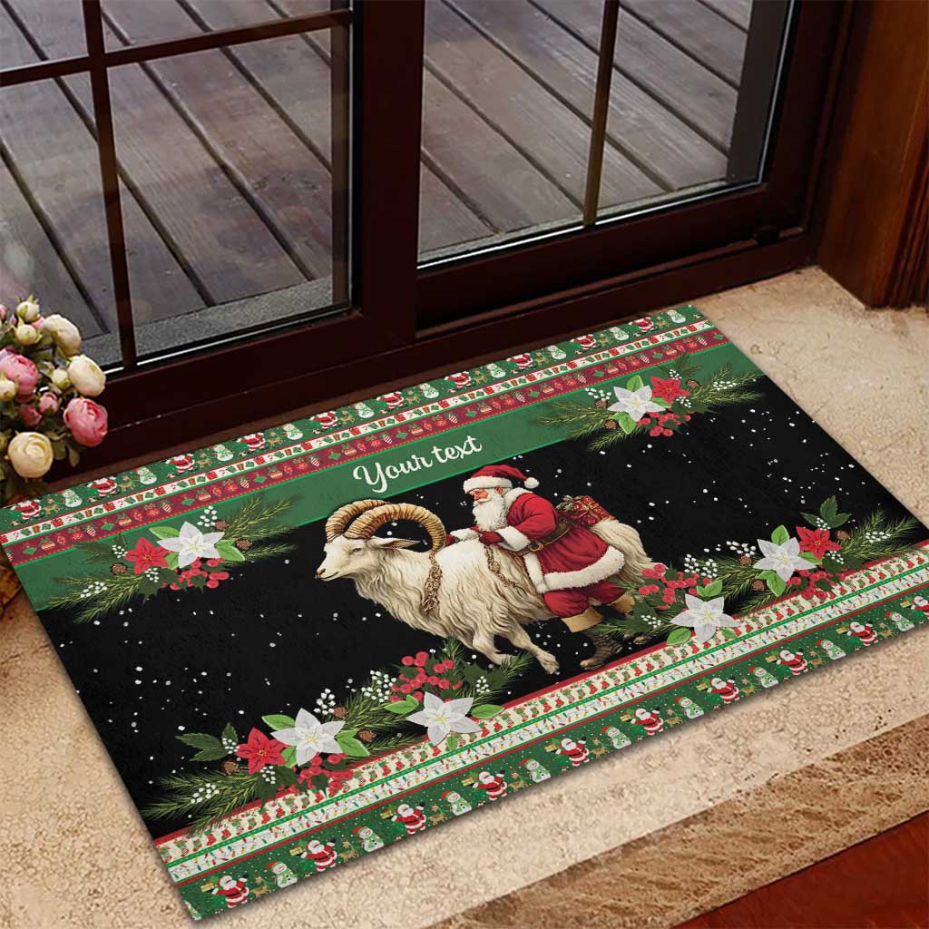 Yule Goat Personalized Rubber Doormat Scandanavian Mythology - Wonder Print Shop