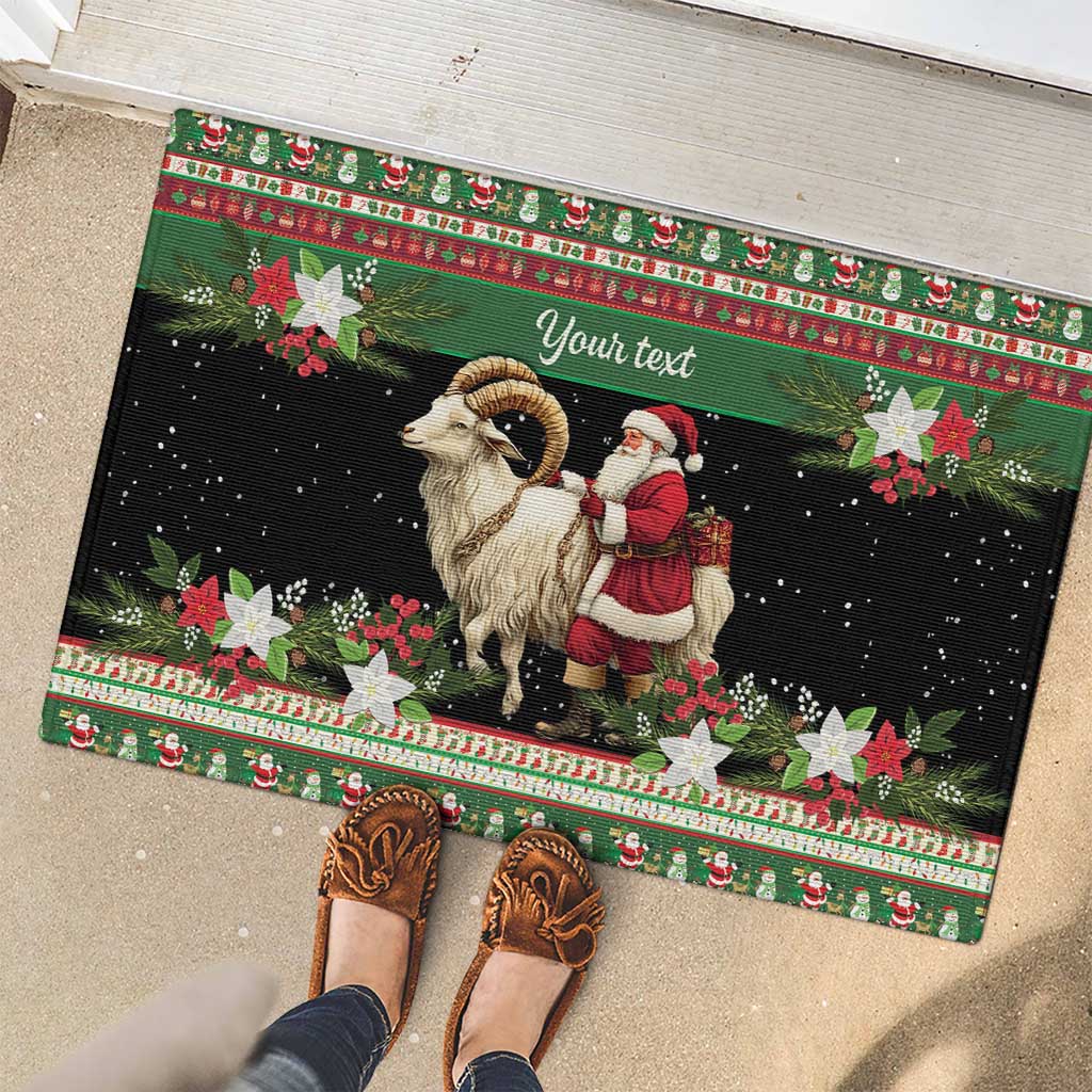Yule Goat Personalized Rubber Doormat Scandanavian Mythology - Wonder Print Shop