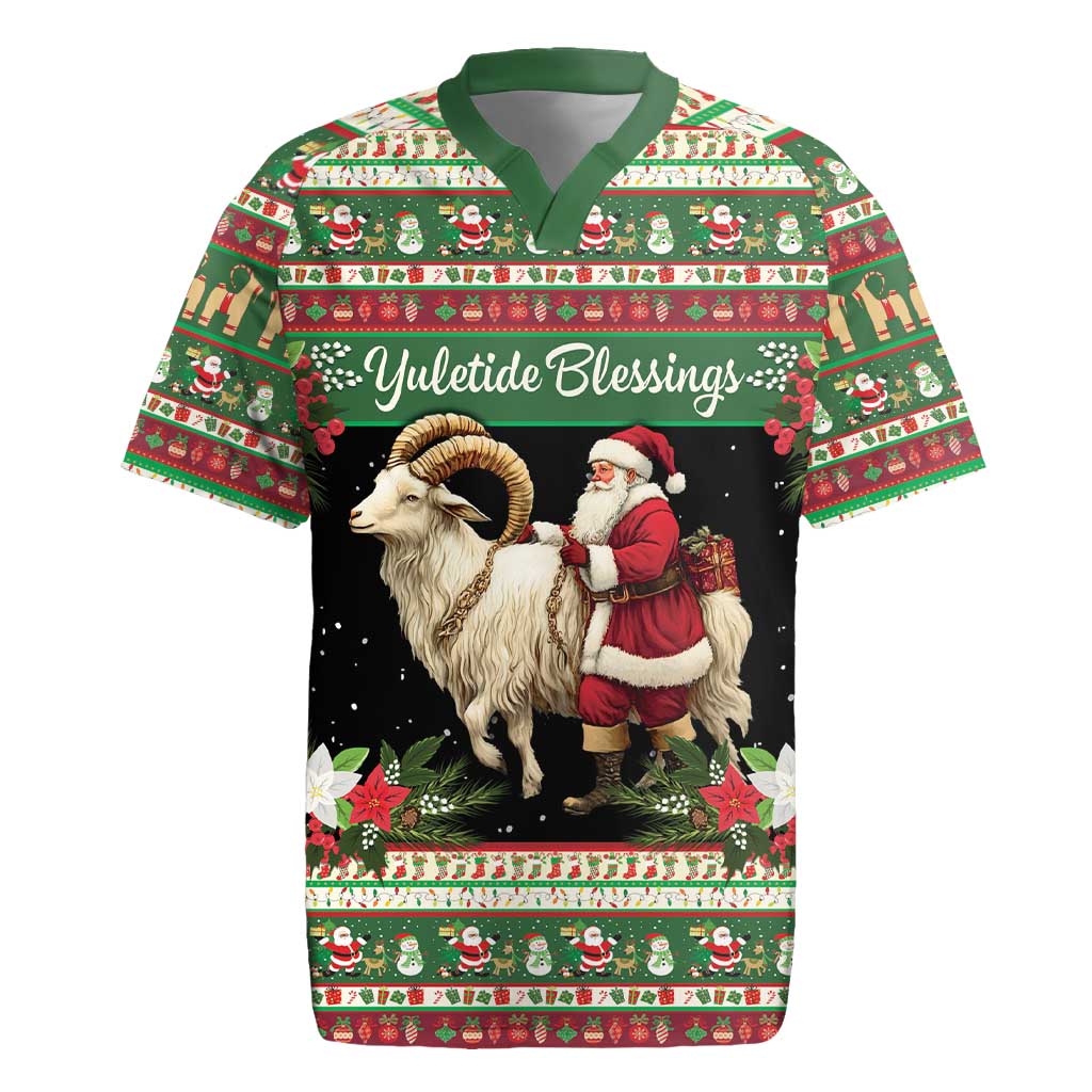 Yule Goat Personalized Rugby Jersey Scandanavian Mythology - Wonder Print Shop