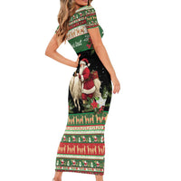Yule Goat Personalized Short Sleeve Bodycon Dress Scandanavian Mythology - Wonder Print Shop