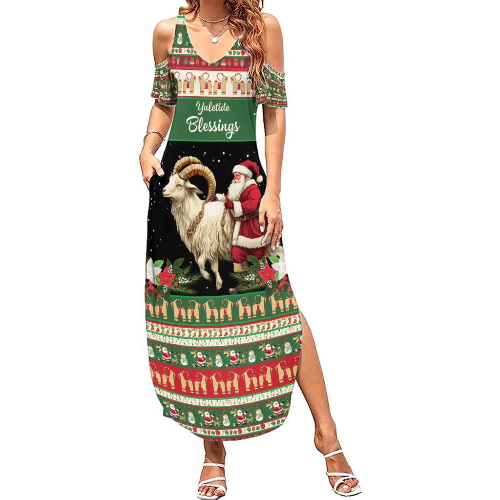 Yule Goat Personalized Summer Maxi Dress Scandanavian Mythology - Wonder Print Shop