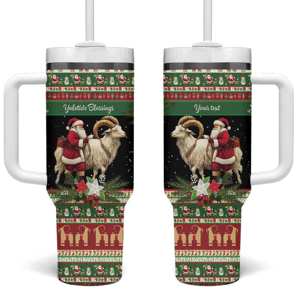 Yule Goat Personalized Tumbler With Handle Scandanavian Mythology - Wonder Print Shop