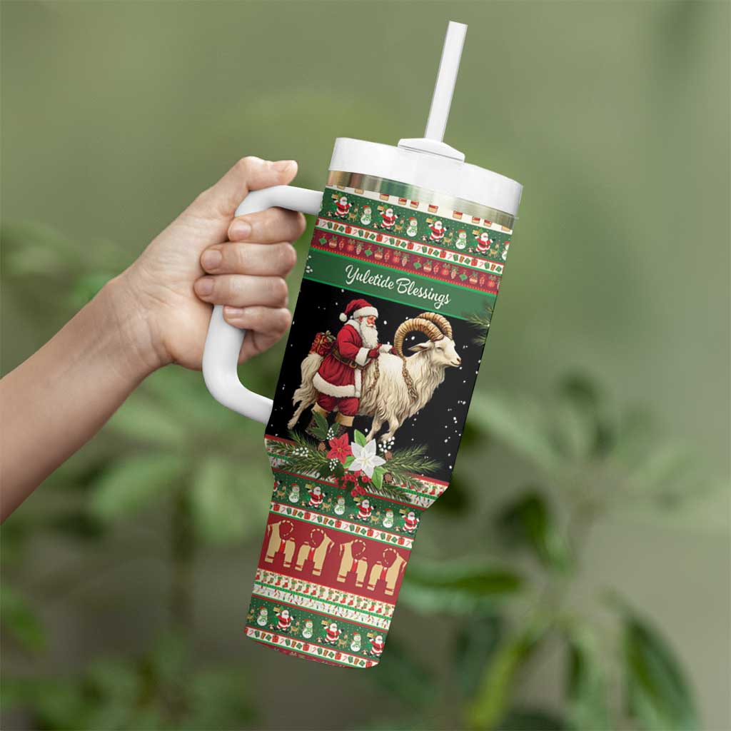 Yule Goat Personalized Tumbler With Handle Scandanavian Mythology - Wonder Print Shop