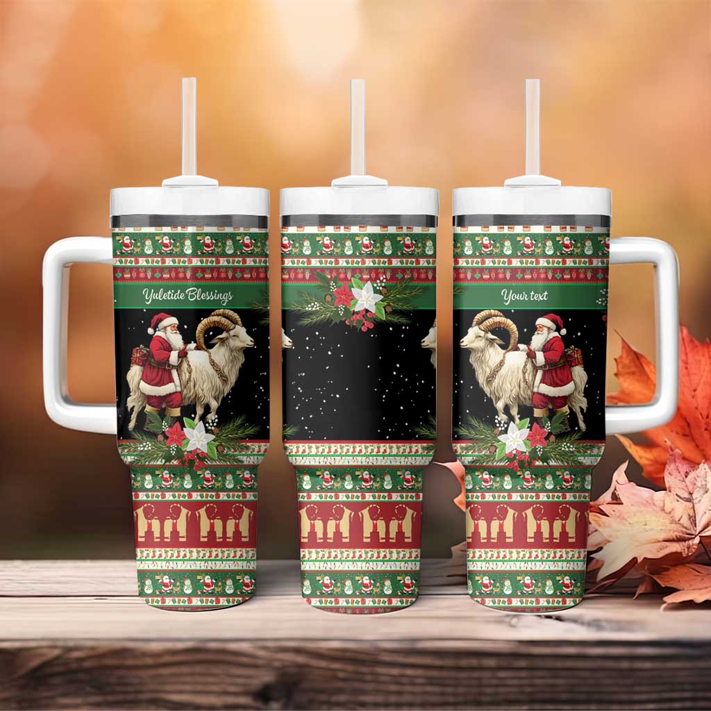 Yule Goat Personalized Tumbler With Handle Scandanavian Mythology - Wonder Print Shop