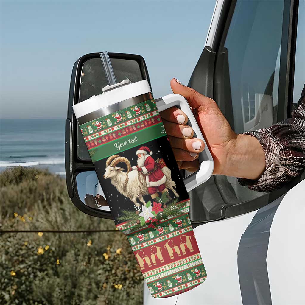 Yule Goat Personalized Tumbler With Handle Scandanavian Mythology - Wonder Print Shop