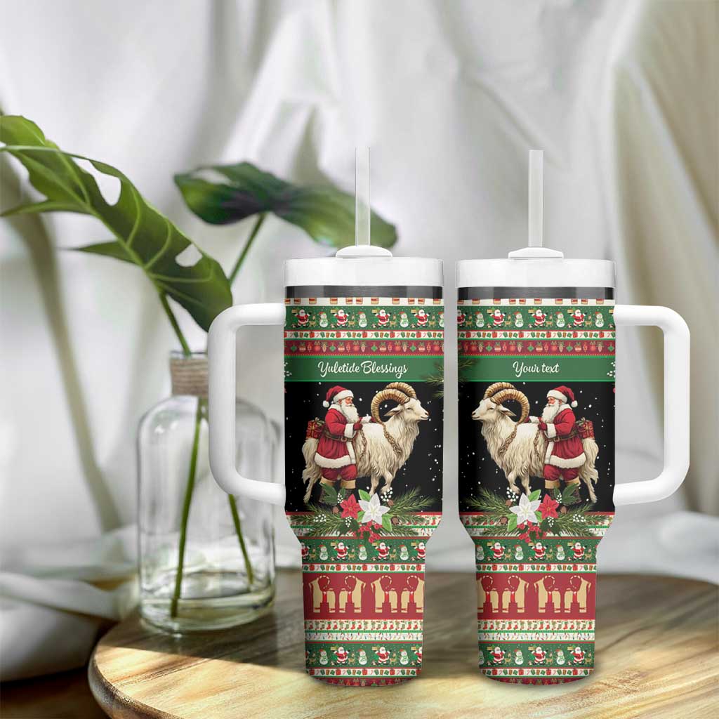 Yule Goat Personalized Tumbler With Handle Scandanavian Mythology - Wonder Print Shop