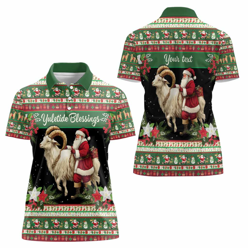 Yule Goat Personalized Women Polo Shirt Scandanavian Mythology - Wonder Print Shop