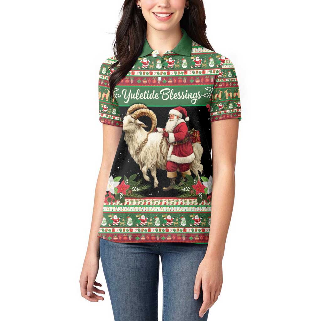 Yule Goat Personalized Women Polo Shirt Scandanavian Mythology - Wonder Print Shop