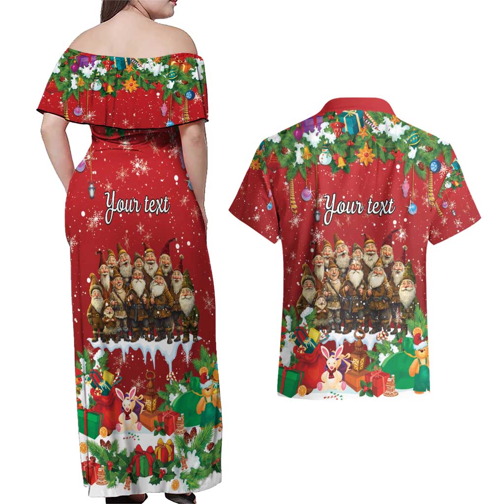 Yule Lads Personalized Couples Matching Off Shoulder Maxi Dress and Hawaiian Shirt Legend Icelands Jolasveinar LT9 - Wonder Print Shop