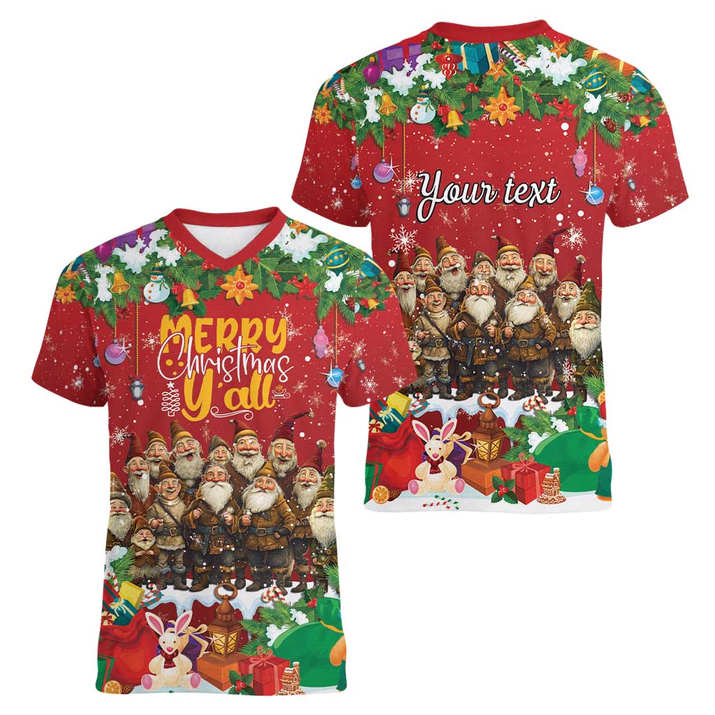 Yule Lads Personalized Women V-Neck T-Shirt Legend Icelands Jolasveinar - Wonder Print Shop