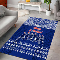 Toa Samoa Christmas Area Rug Samoa Siva Tau Manuia Le Kerisimasi Blue Vibe LT9 - Wonder Print Shop