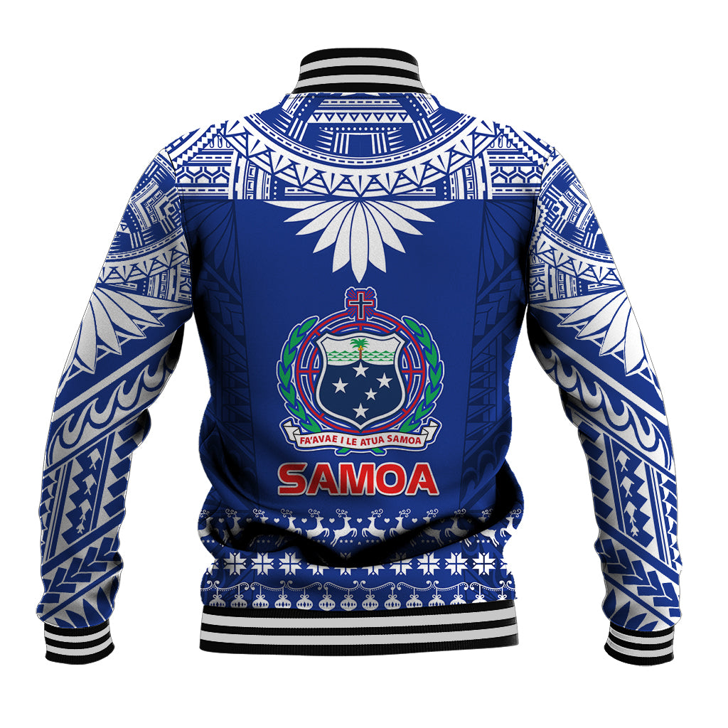 Toa Samoa Christmas Baseball Jacket Samoa Siva Tau Manuia Le Kerisimasi Blue Vibe LT9 - Wonder Print Shop