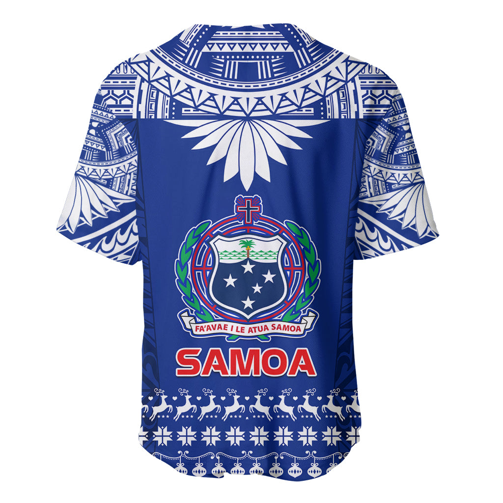 Toa Samoa Christmas Baseball Jersey Samoa Siva Tau Manuia Le Kerisimasi Blue Vibe LT9 - Wonder Print Shop