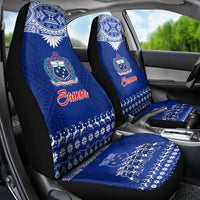 Toa Samoa Christmas Car Seat Cover Samoa Siva Tau Manuia Le Kerisimasi Blue Vibe LT9 - Wonder Print Shop