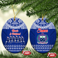 Toa Samoa Christmas Ceramic Ornament Samoa Siva Tau Manuia Le Kerisimasi Blue Vibe LT9 - Wonder Print Shop