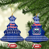 Toa Samoa Christmas Ceramic Ornament Samoa Siva Tau Manuia Le Kerisimasi Blue Vibe LT9 - Wonder Print Shop