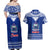 Toa Samoa Christmas Couples Matching Off Shoulder Maxi Dress and Hawaiian Shirt Samoa Siva Tau Manuia Le Kerisimasi Blue Vibe LT9 - Wonder Print Shop