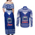 Toa Samoa Christmas Couples Matching Off Shoulder Maxi Dress and Long Sleeve Button Shirt Samoa Siva Tau Manuia Le Kerisimasi Blue Vibe LT9 - Wonder Print Shop