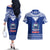 Toa Samoa Christmas Couples Matching Off The Shoulder Long Sleeve Dress and Hawaiian Shirt Samoa Siva Tau Manuia Le Kerisimasi Blue Vibe LT9 - Wonder Print Shop